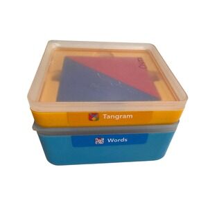 Osmo Tangram and Words Game Pieces Set Blue Orange Cases Educational STEM Toy